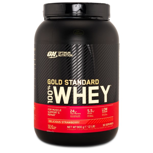 100% Whey Gold Standard, Jordgubb, 900 g