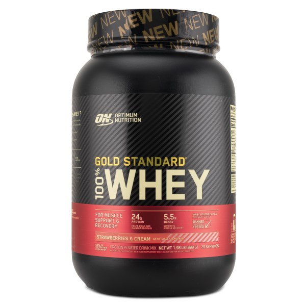 100% Whey Gold Standard Limited Edition, Strawberries & Cream, 900 g