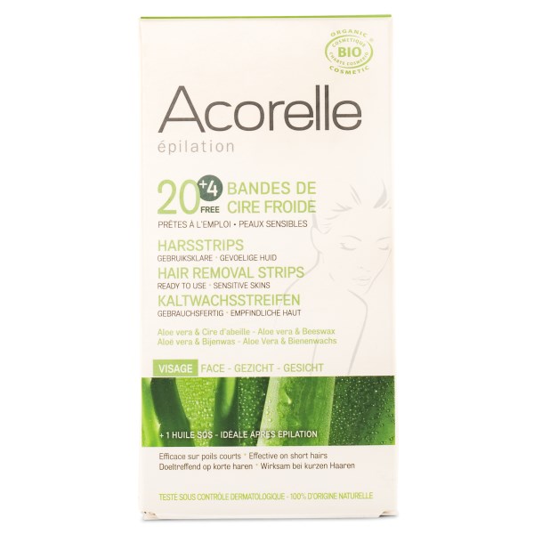 Acorelle Hair Removal Strips, 20 strips, Face