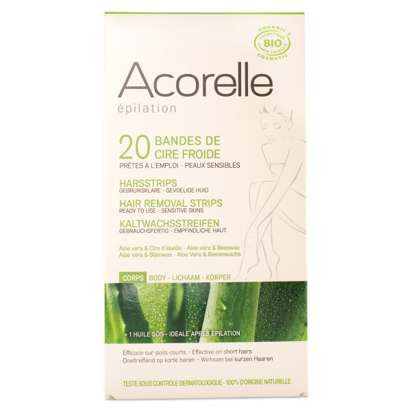 Acorelle Hair Removal Strips Body, 20 strips