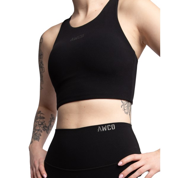 AWCO Studio Sports Bra, , Matte Black