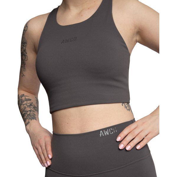 AWCO Studio Sports Bra, , Graphite Grey