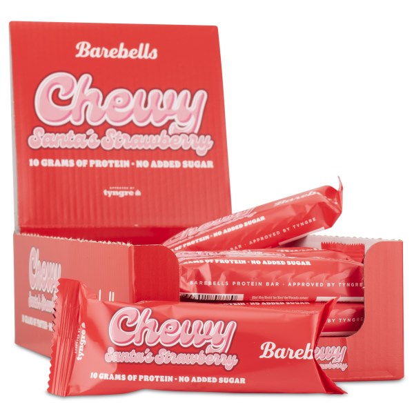 Barebells Chewy Santas Strawberry, Strawberry, 18-pack