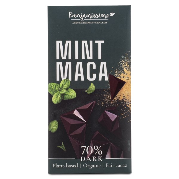 Benjamissimo Choklad Mörk 70 %, MInt & Maca, 60 g