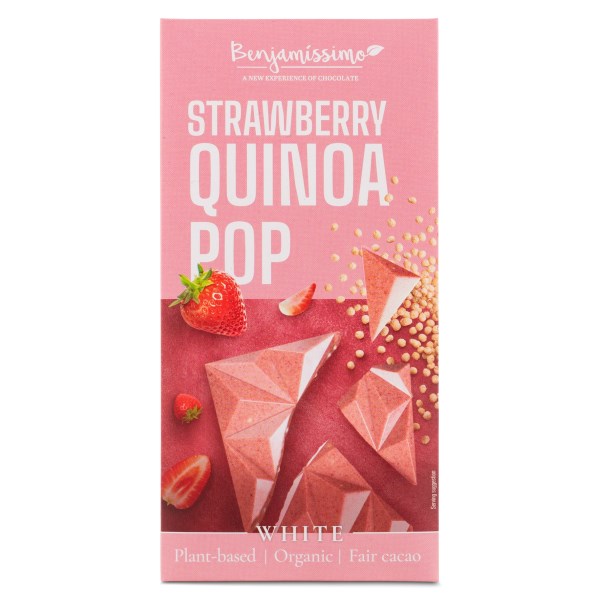 Benjamissimo Choklad Vit, Jordgubb & Quinoa, 60 g