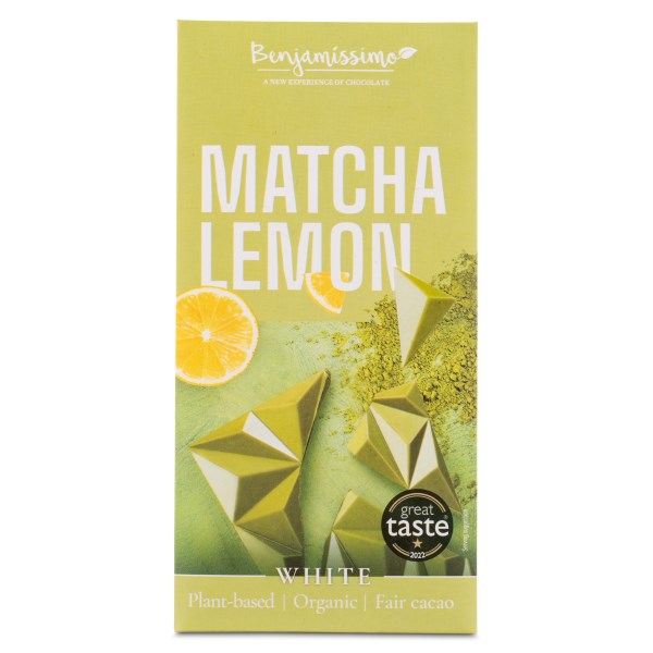 Benjamissimo Choklad Vit, Matcha & Citron, 60 g