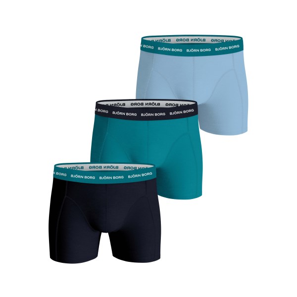 Björn Borg Cotton Stretch Boxer 3-pack, M, Blue/Green