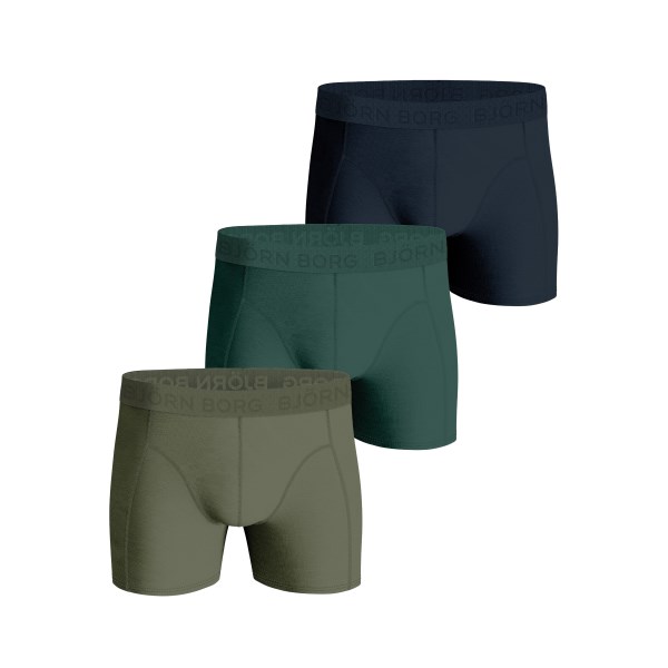 Björn Borg Cotton Stretch Boxer 3-pack, L, Shades of Green