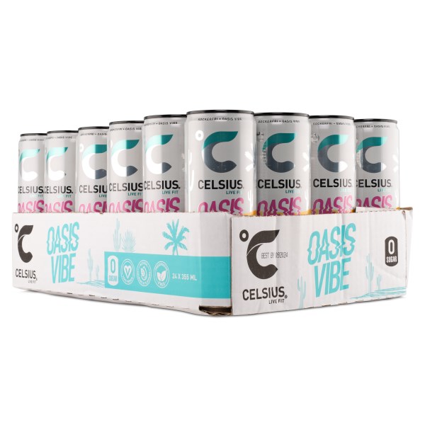 Celsius, Oasis Vibe kolsyrad, 24-pack