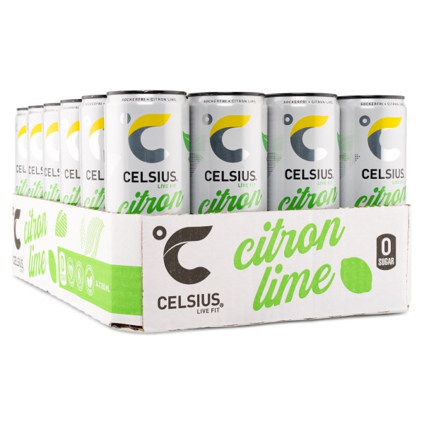 Celsius, Lemon Lime kolsyrad, 24-pack