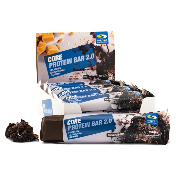 Core Protein Bar 2.0, Chokladbomb, 12-pack