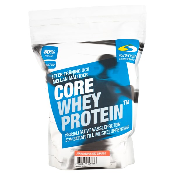 Core Whey Protein, Jordgubbar med grädde, 1 kg