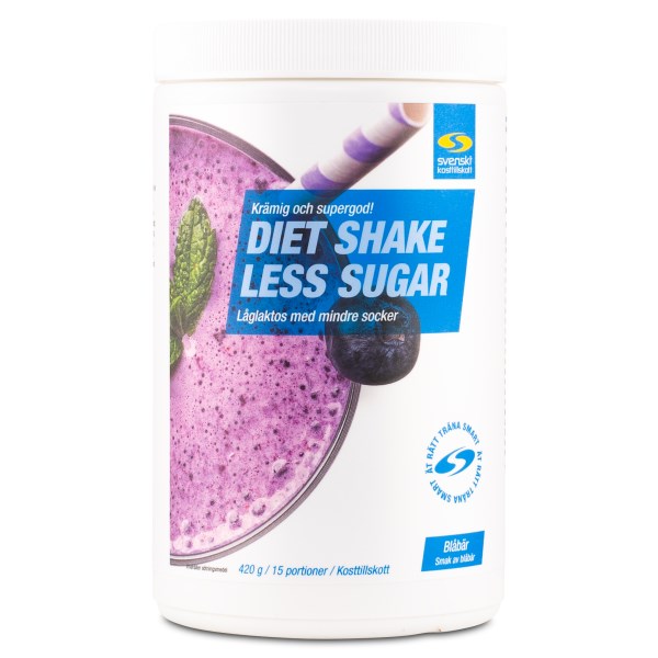 Diet Shake Less Sugar, Blåbär, 420 g