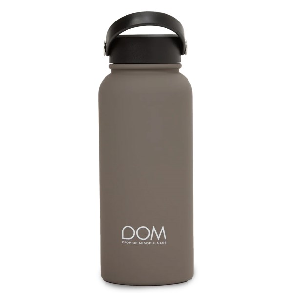 Drop Of Mindfulness Water Bottle, 1000 ml, Dark Mud