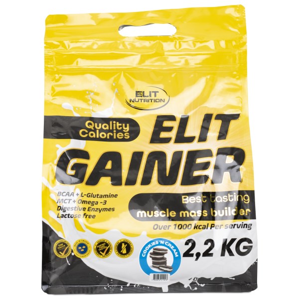 ELIT Gainer Laktosfri, Cookies & Cream, 2 kg