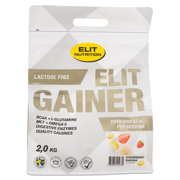 ELIT Gainer Laktosfri, Strawberry Banana, 2 kg