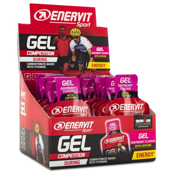 Enervit Sport Caffeine Gel, Hallon, 24-pack