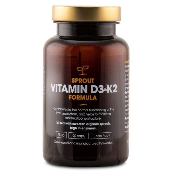 Essence of Sprout Vitamin D3+K2, 90 kaps