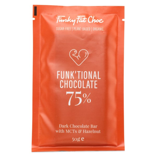 Funky Fat Foods Choklad, Hasselnöt, 50 g