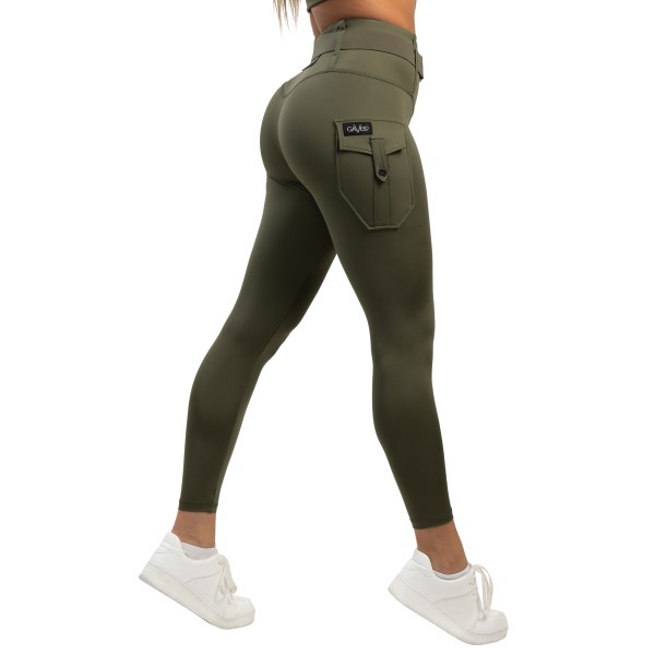 Gavelo Cargo Leggings, L, Military Green