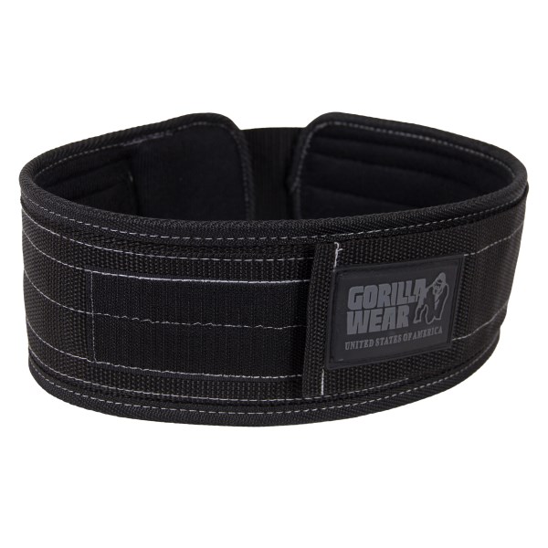 Gorilla Wear 4 Inch Nylon Belt, M/L, Black / grey