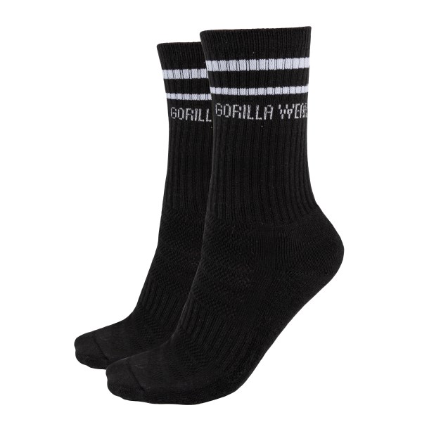 Gorilla Wear Crew Socks 2 Pack, 35-38, Black