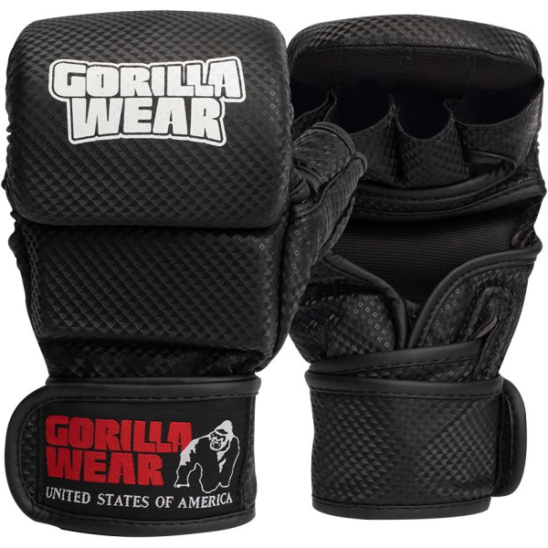 Gorilla Wear Ely MMA Sparring Gloves, M/L, Black/white