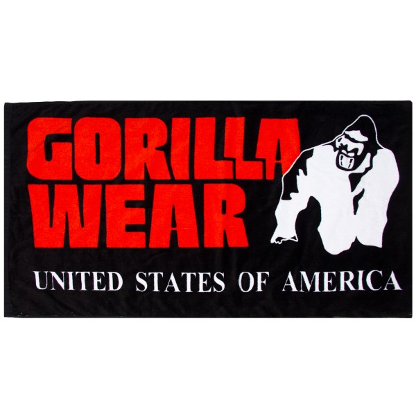 Gorilla Wear Functional Gym Towel, Black/red