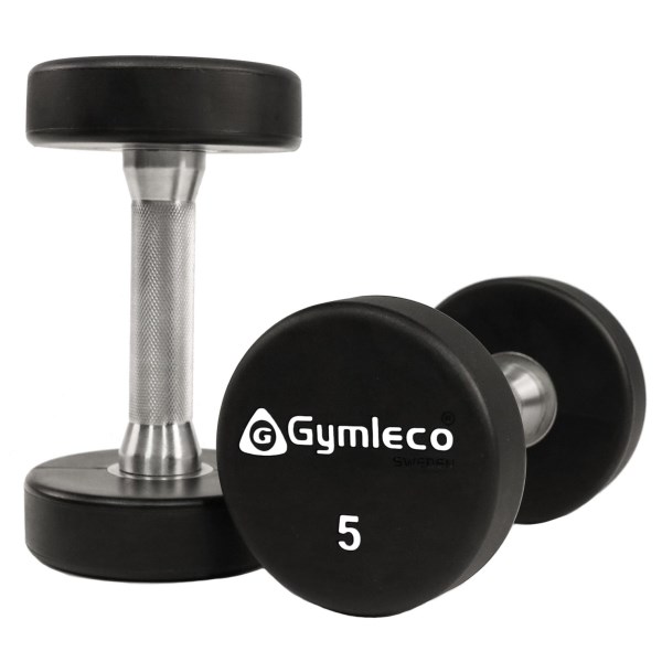 Gymleco PU Rund Hantel, 1 par, 5 kg