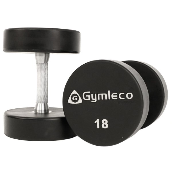 Gymleco PU Rund Hantel, 1 par, 18 kg