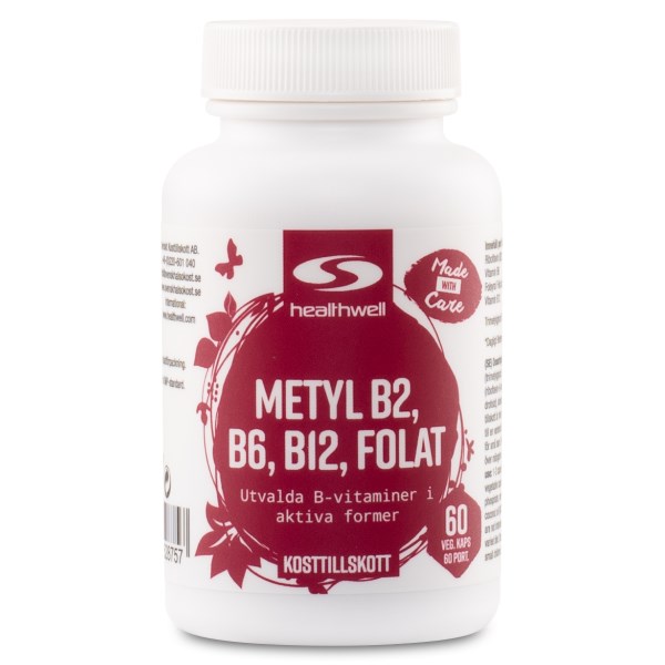 Healthwell Metyl B2, B6, B12, Folat, 60 kaps