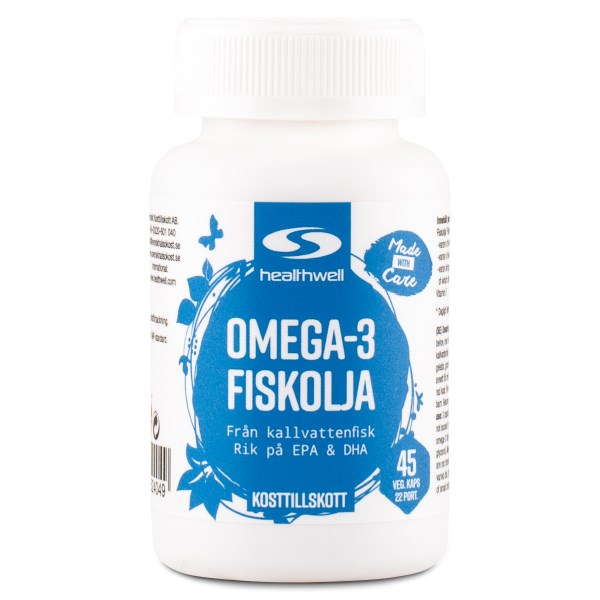 Healthwell Omega-3 Fiskolja, 45 kaps