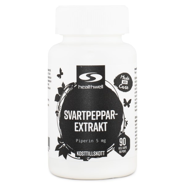 Healthwell Svartpeppar Extrakt, 90 kaps