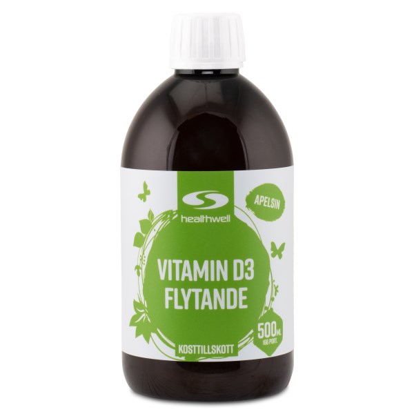 Healthwell Vitamin D3 Flytande, 500 ml