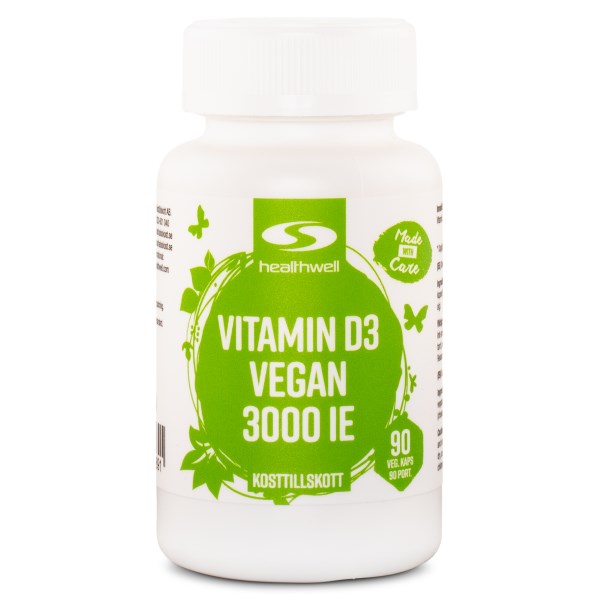 Healthwell Vitamin D3 Vegan 3000 IE, 90 kaps