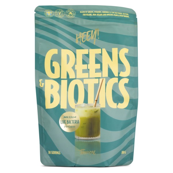 HEEY Greens & Biotics, Superfood + Probiotics, Tropical, 300 g