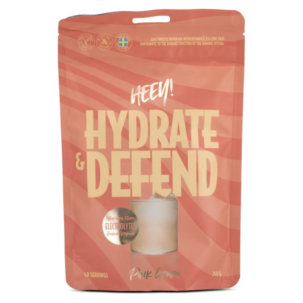 HEEY Hydrate & Defend, Electrolytes + Immune Support, Pink Grape, 240 g