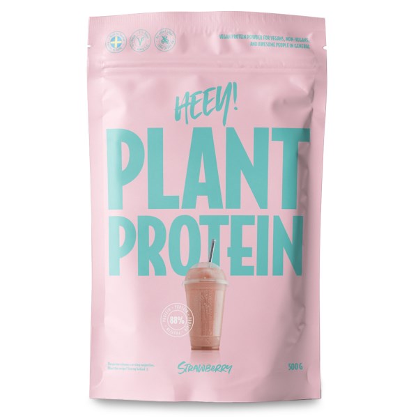 HEEY Vegan Protein, Jordgubb, 500 g