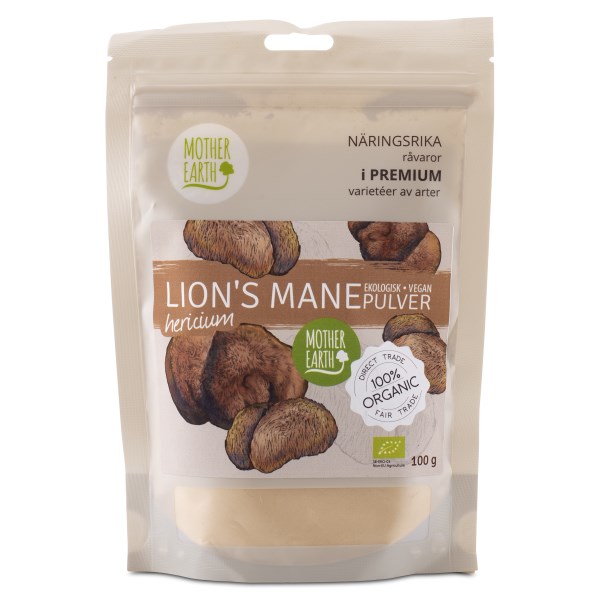 Mother Earth Lions Mane Pulver Eko, 100 g