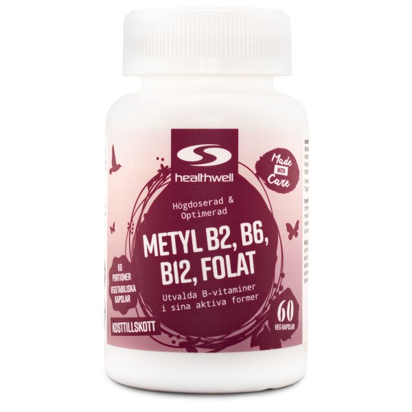 Healthwell Metyl B2, B6, B12, Folat, 60 kaps