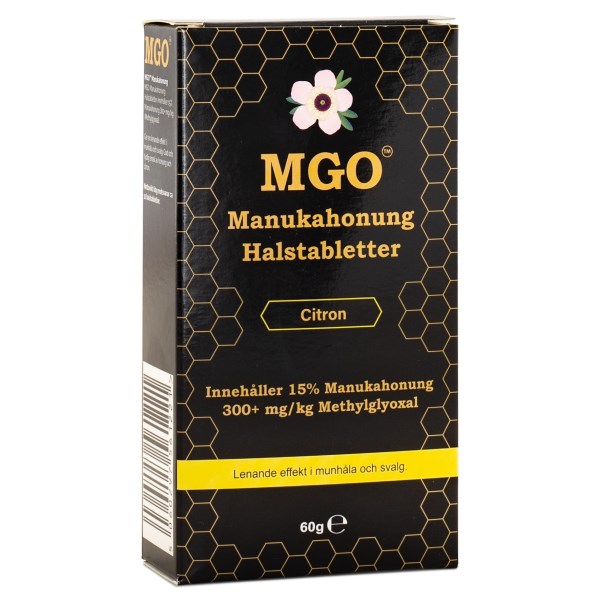 MGO Manukahonung Halstabletter 300+, Citron, 60 g