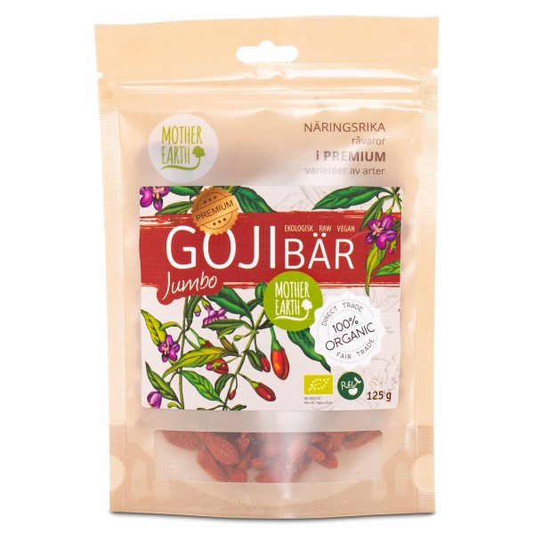 Mother Earth Gojibär Jumbo RAW & EKO, 125 g