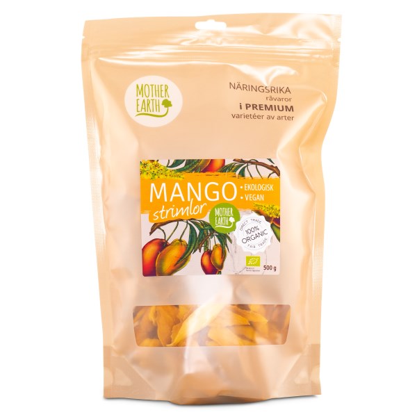 Mother Earth Mango Strimlor Eko, 500 g