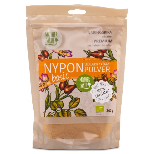 Mother Earth Nyponpulver RAW & EKO, 300 g