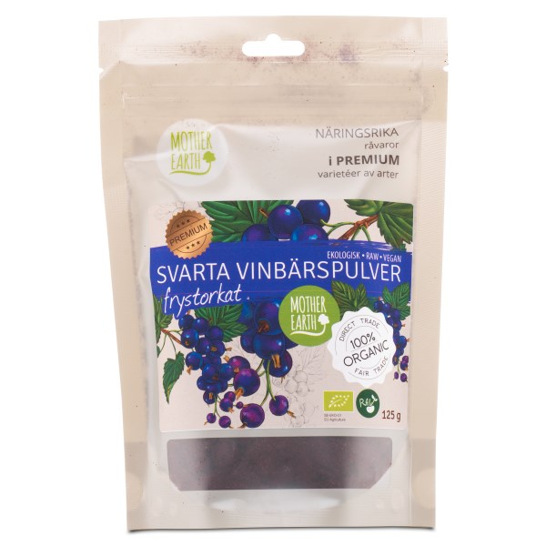 Mother Earth Svarta Vinbärspulver Nordisk Eko, 125 g