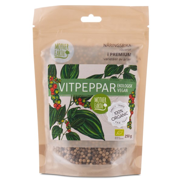 Mother Earth Vitpeppar Eko, 250 g