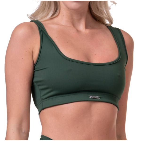 NEBBIA Miami Sporty Bikini Bralette, S, Dark Green