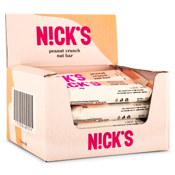 Nicks Nut Bar, Peanut Crunch, 12-pack