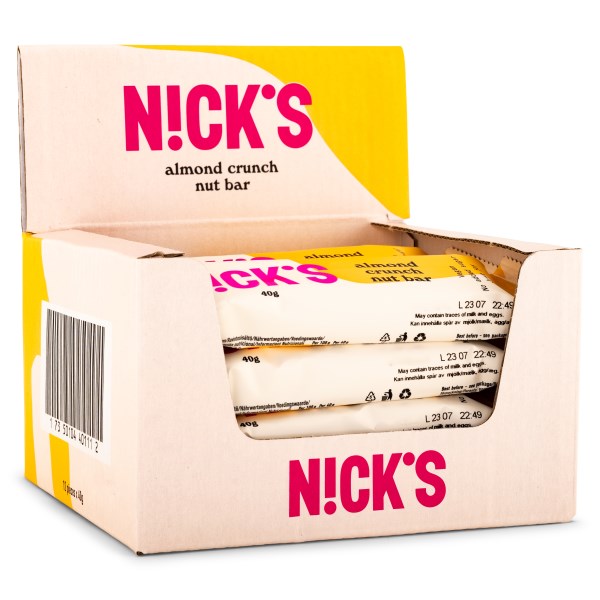 Nicks Nut Bar, Almond Crunch, 12-pack