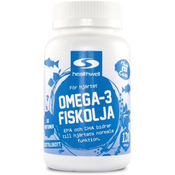 Healthwell Omega-3 Fiskolja, 120 kaps